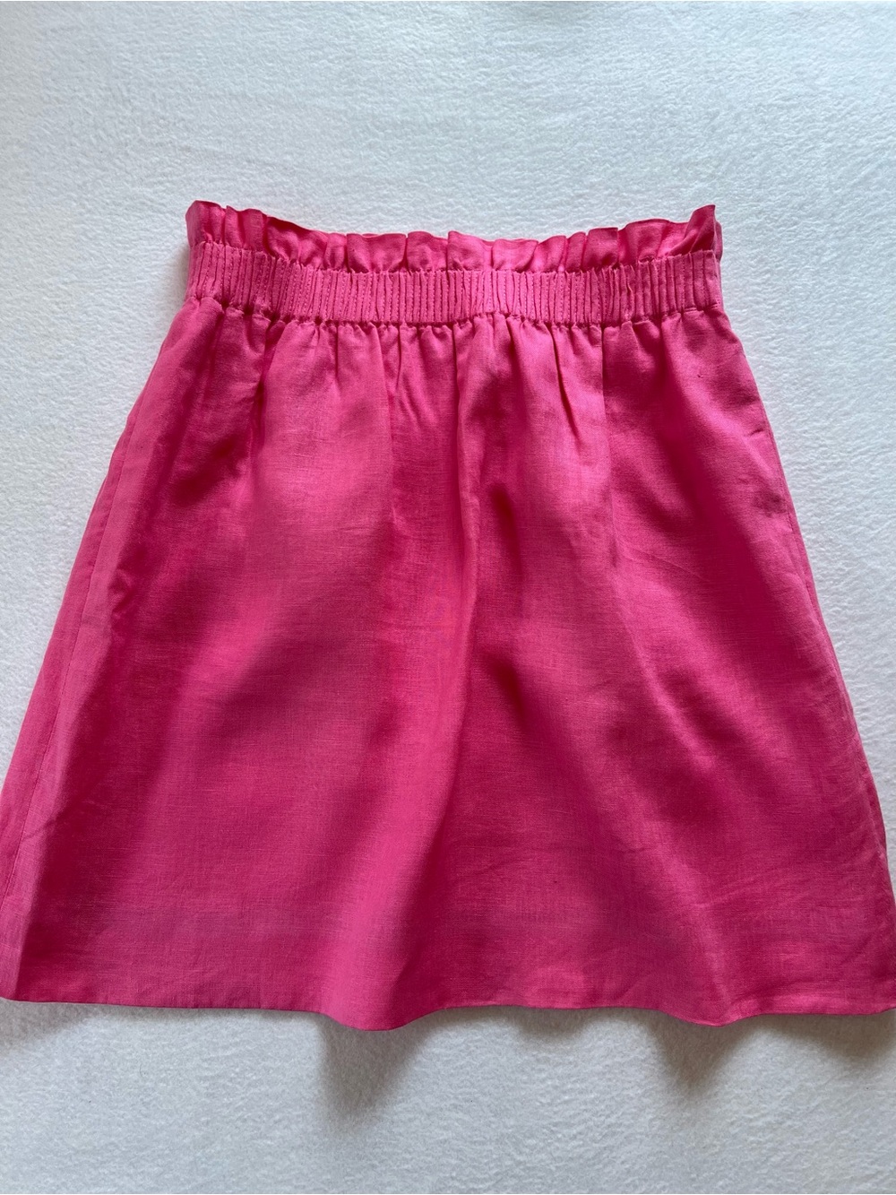 J Crew Linen Bright Pink Elastic-Waist Women's Skirt size 4